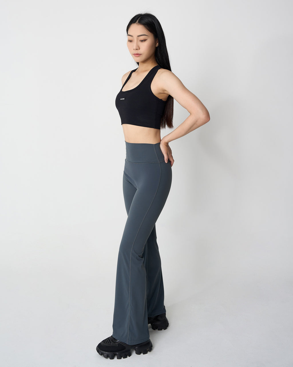 High-Waist Peach Mini-Flared Pant