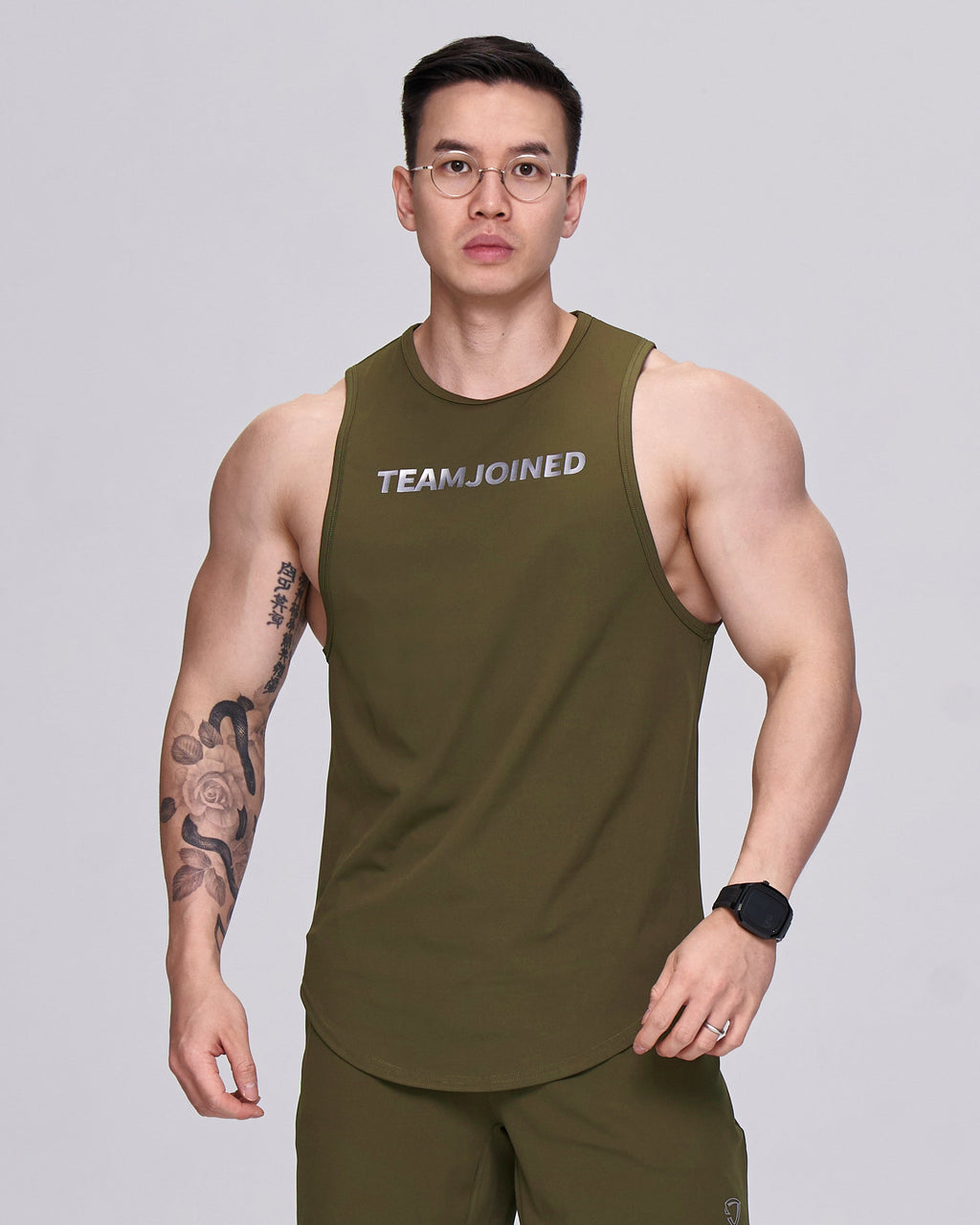 color_silver/army green