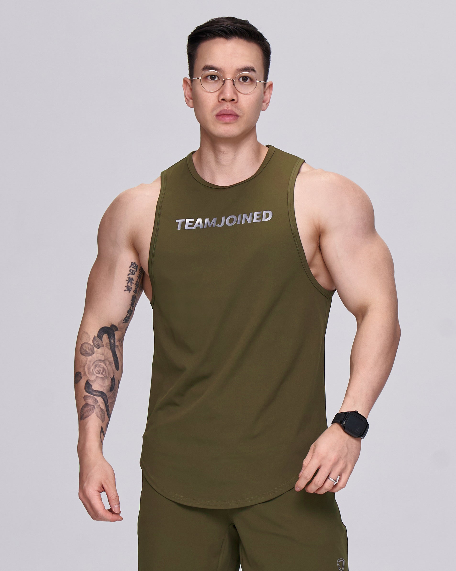 color_silver/army green