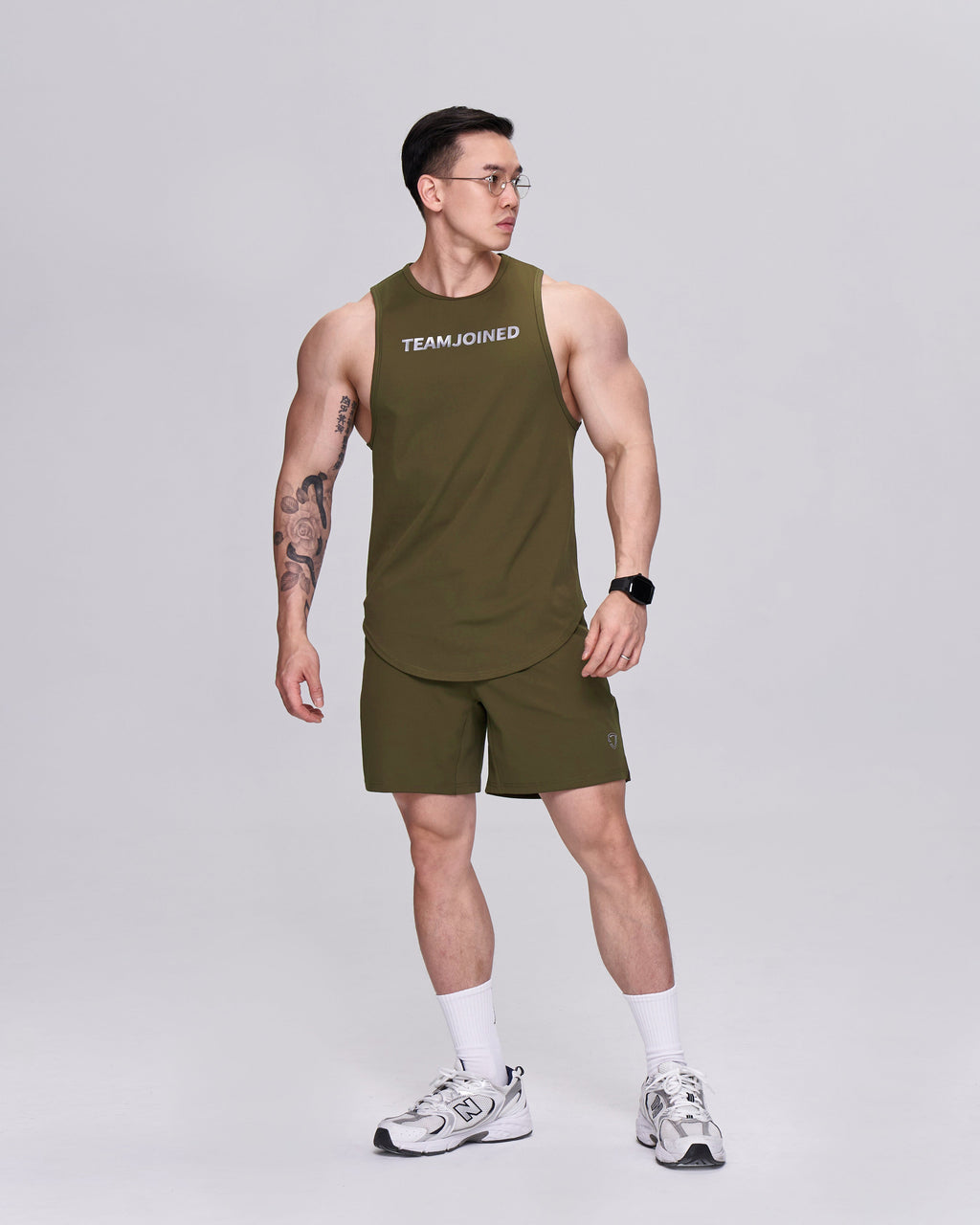 color_silver/army green