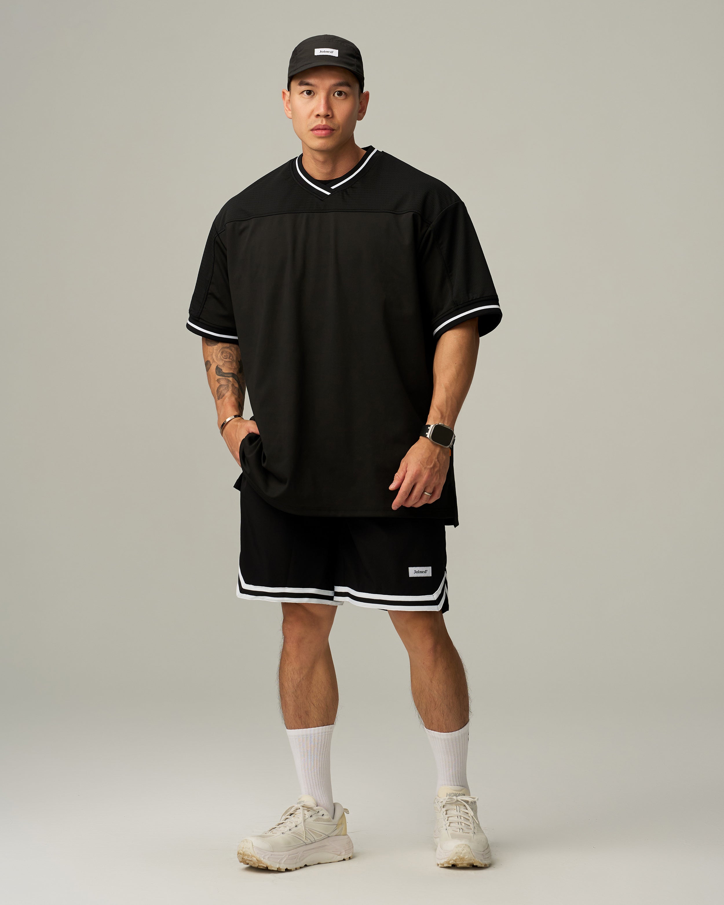 4-way Ribbon Side Slit Stretch Shorts