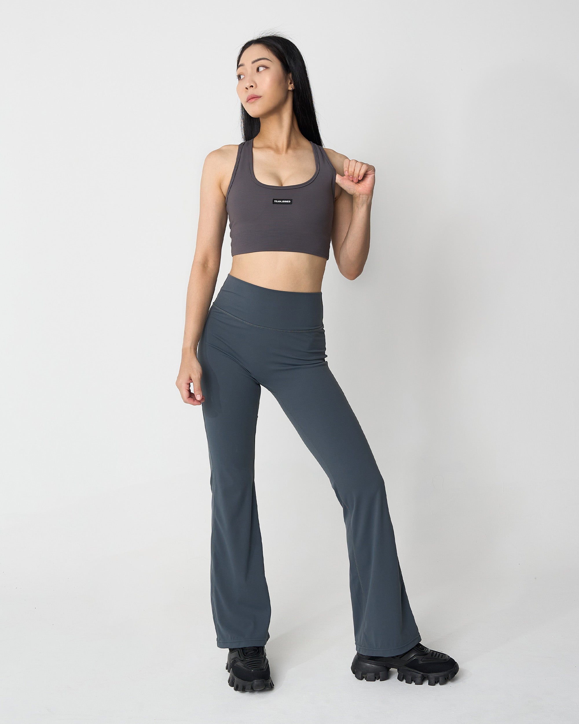 High-Waist Peach Mini-Flared Pant