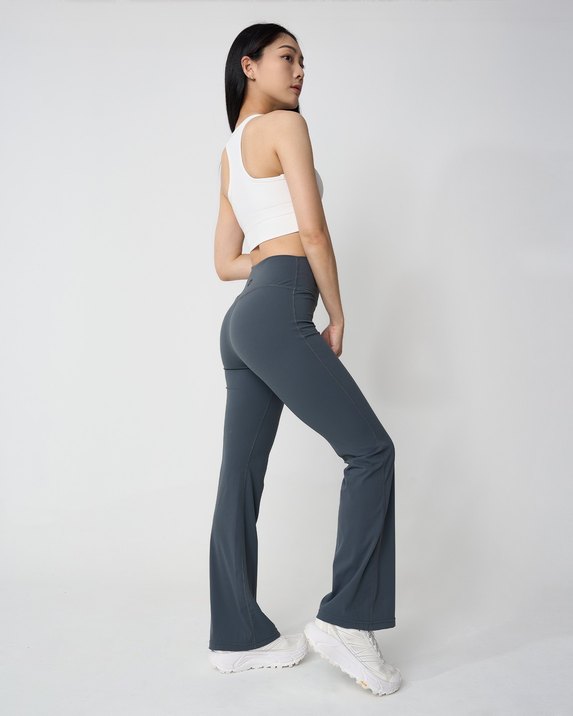 High-Waist Peach Mini-Flared Pant