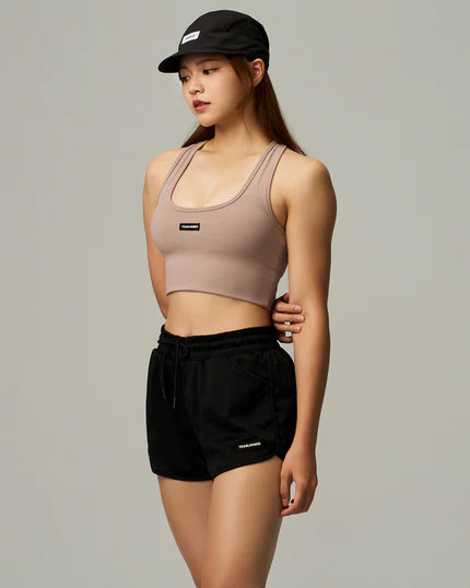 Label Ribbed Sports Bra